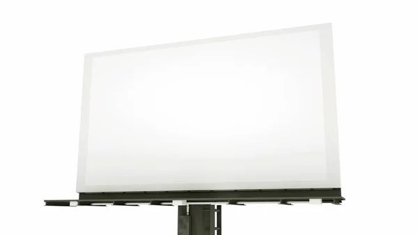 Czysty billboard na białym tle. Ilustracja 3D — Zdjęcie stockowe