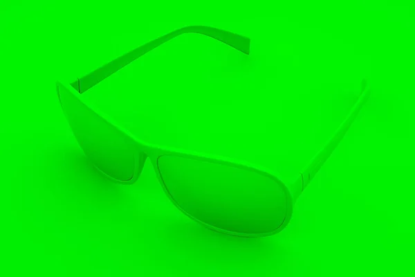 Green sunglasses isolated. Summer concept. 3d illustration — Stock Photo, Image