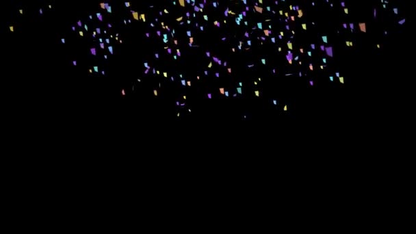 Geanimeerde Confetti Vallende Confetti Deeltjes Stockbeelden Van Kleurrijke Confetti — Stockvideo