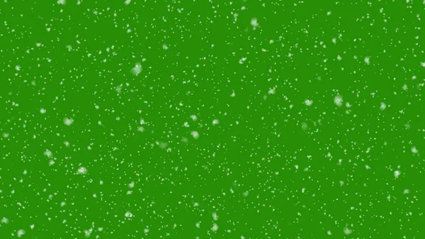 Winter background. falling snow isolated on green screen. 3d Illustration