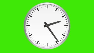 Canlandırılmış analog saat, zaman aşımı, yeşil ekranda