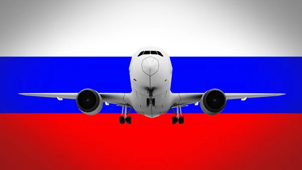 ロシアへのフライト、旅行のコンセプト。3D レンダリング — ストック写真