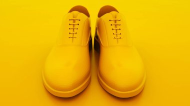 Erkek ayakkabıları. Minimal fikir kavramı. 3d illüstrasyon