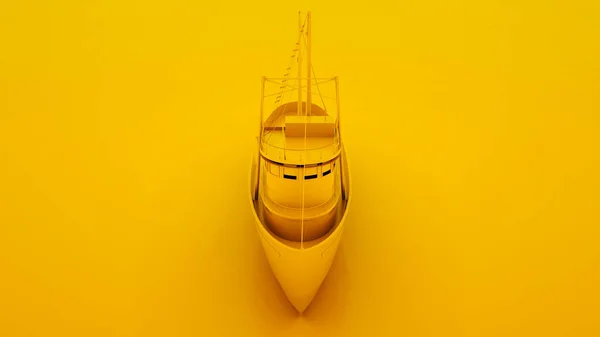 渔船。最小的概念。3d说明 — 图库照片
