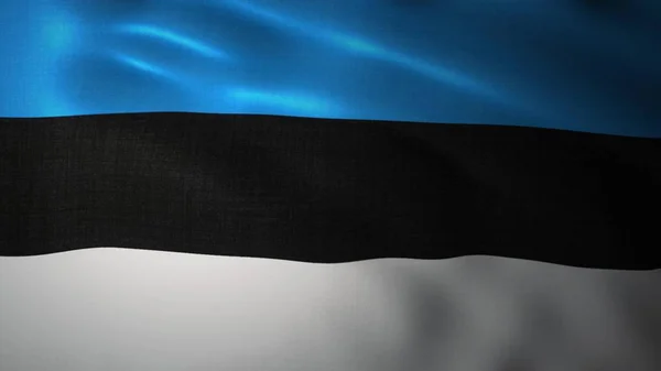 Bandera nacional de Estonia ondeando en el viento. ilustración 3d — Foto de Stock