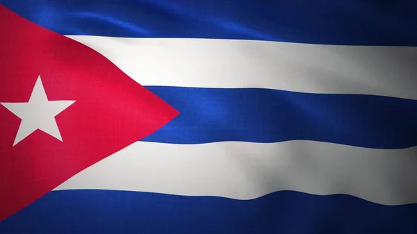 Closeup Cuba Flag, Waving in the Wind, 3D illustration — Stock Photo, Image