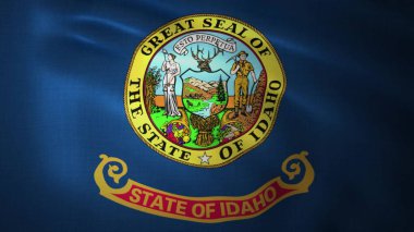 Idaho 'nun gerçekçi bayrağı. 3d oluşturma