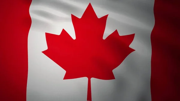 Kanada 'nın gerçekçi bayrağı. 3d oluşturma — Stok fotoğraf