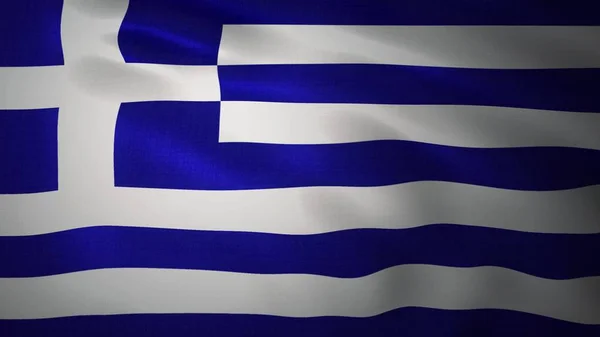 Реалистичное размахивание флагом Греции. 3d-рендеринг — стоковое фото