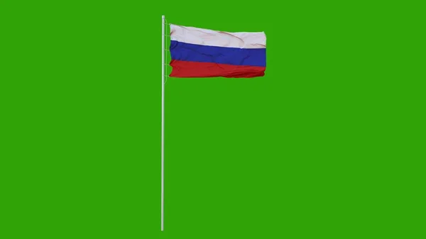 Drapeau russe agitant et flottant sur le vent. Écran vert. Illustration 3d — Photo