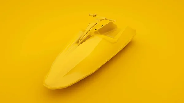 Renderização 3D de um jet ski isolado em fundo amarelo — Fotografia de Stock