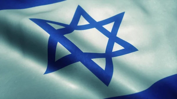 Nahaufnahme einer israel Flagge, die im Wind weht. 3D-Illustration — Stockfoto