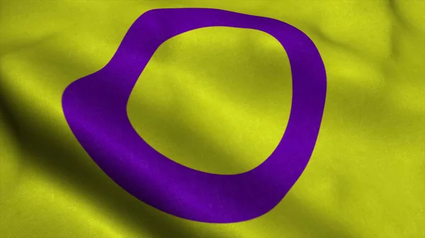 Rainbow Intersex Pride Flag video mává ve větru. Duhové barvy Lgbt Intersexuální práva Pride flags. 3D ilustrace — Stock fotografie
