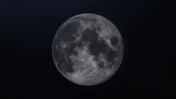 Satelitul realistic al planetei lunare Pământ se roteşte în spaţiu. Fundalul Lunii. 3d animație — Videoclip de stoc