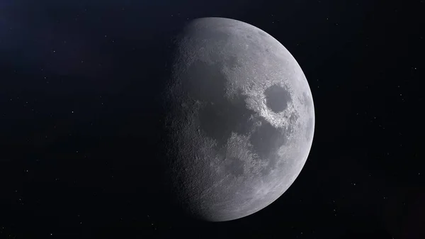 Realistic Moon in the outer space, 3d rendering — 스톡 사진