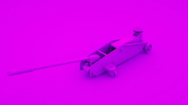 Jack voiture au sol isolé sur fond violet. Concept d'idée minimal, rendu 3d — Photo