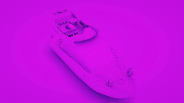 Bateau sur fond violet. Concept d'idée minimal, rendu 3d — Photo