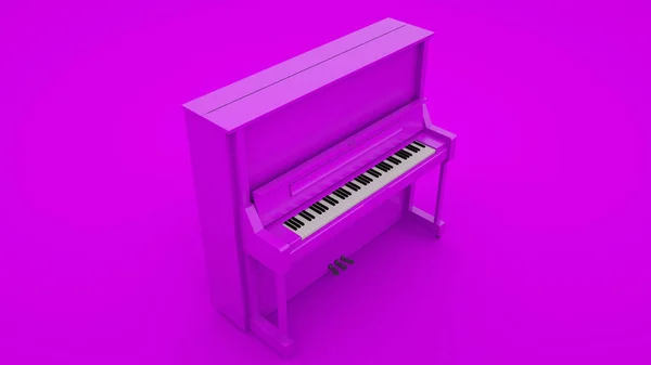 Purple Classic Upright Piano. Conceito de ideia mínima, renderização 3d — Fotografia de Stock