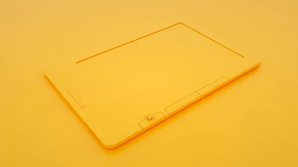 E-book on yellow background. 3d Illustration — Stock Photo, Image