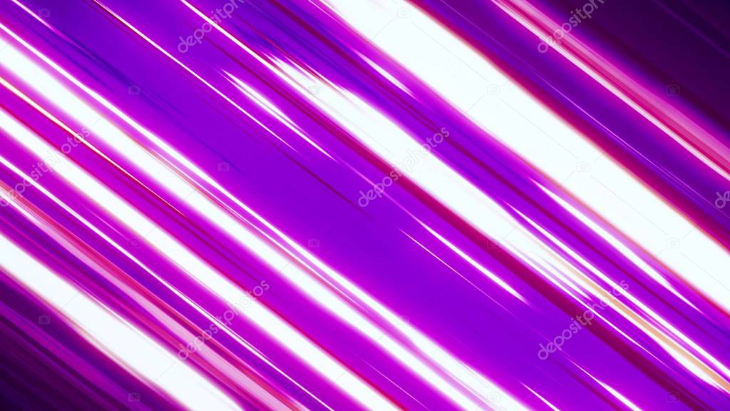 Fast Neon Light Streaks Background. Fast speed Neon Glowing flashing lines streaks in purple pink and cool blue color