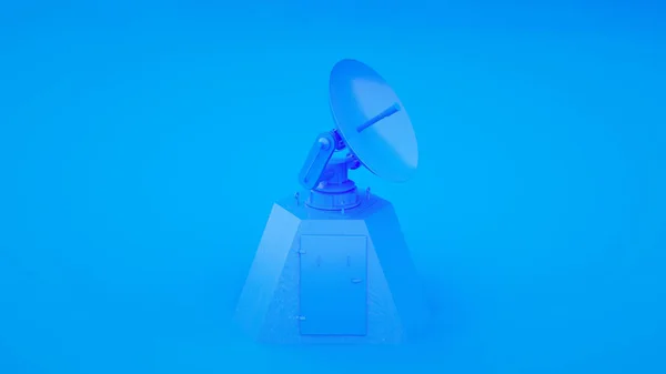 Munição. Antena parabólica em fundo azul. ilustração 3d — Fotografia de Stock