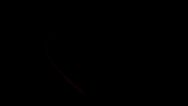 L'animation de particules volantes scintillantes forme un signe cardiaque ou un symbole similaire sur fond sombre. Beau symbole d'amour pour les vacances de Saint Valentin. 4K — Video