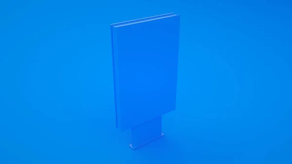 Vertikale Werbetafel. Blaue getönte 3D-Illustration — Stockfoto