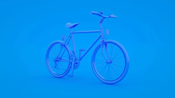 Bicicleta no fundo azul. Azul tonificado ilustração 3d — Fotografia de Stock