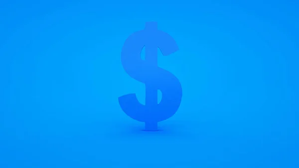 Signo de dólar aislado sobre fondo azul. ilustración 3d — Foto de Stock