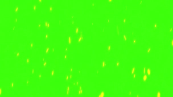 Chispas calientes ardientes realistas que se levantan de fuego grande. Fondo de hoguera. Perfecto para su propio fondo utilizando la pantalla verde — Vídeo de stock