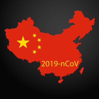 Çin haritası ve Wuhan Çin 'deki Coronavirus salgını. 2019-ncov veya Roman Coronavirus, solunum sistemine saldıran ölümcül bir patojendir.