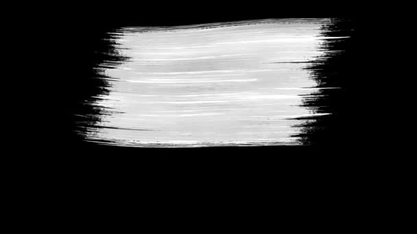 Abstract paint brush stroke black and white transition background, animation of paint splash. Brush stroke black and white transition background. Animation of paint splash — Stock Video