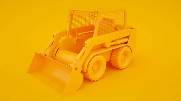 Cargador de ruedas aislado sobre fondo amarillo. renderizado 3d —  Fotos de Stock