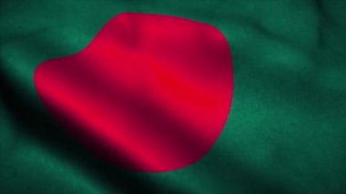 Bangladeş bayrağı rüzgarda dalgalanıyor. Bangladeş Ulusal Bayrağı. Bangladeş 'in kusursuz döngü animasyonunun işareti. 4k