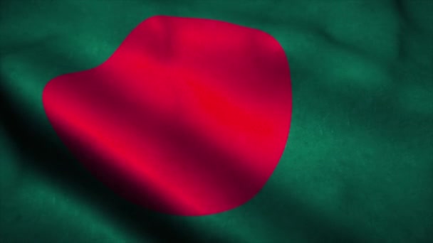 Bangladesh flag waving in the wind. National flag of Bangladesh. Sign of Bangladesh seamless loop animation. 4K — Stock Video