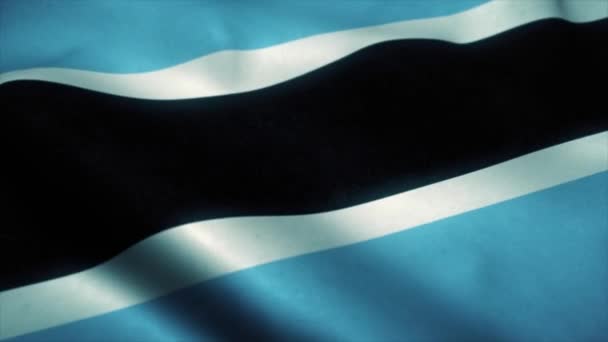 Bandera de Botswana ondeando en el viento. Bandera Nacional de Botswana. Signo de animación de bucle sin costuras de Botswana. 4K — Vídeo de stock