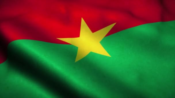 Burkina Faso flag waving in the wind. National flag of Burkina Faso. Sign of Burkina Faso seamless loop animation. 4K — Stock Video