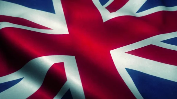 Flaga Wielkiej Brytanii macha na wietrze. Flaga narodowa Zjednoczonego Królestwa. Znak Wielkiej Brytanii. Ilustracja 3D — Zdjęcie stockowe