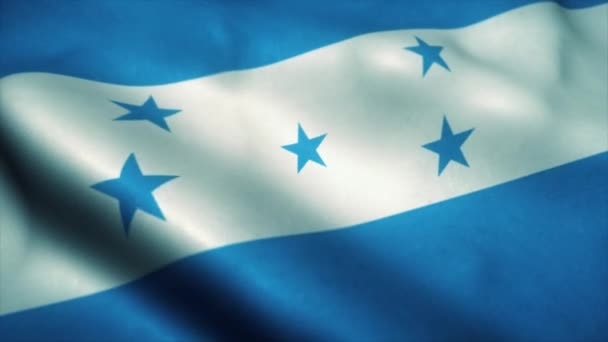 Bandeira de Honduras acenando ao vento. Bandeira nacional de Honduras. Sinal de Honduras animação loop sem costura. 4K — Vídeo de Stock