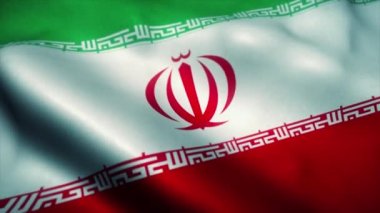 İran bayrağı rüzgarda dalgalanıyor. İran Ulusal Bayrağı. İran 'ın kusursuz döngü animasyonunun işareti. 4k