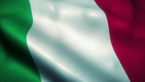 Drapeau d'Italie agitant dans le vent. Drapeau national d'Italie. Signe de l'animation en boucle sans couture Italie. 4K 