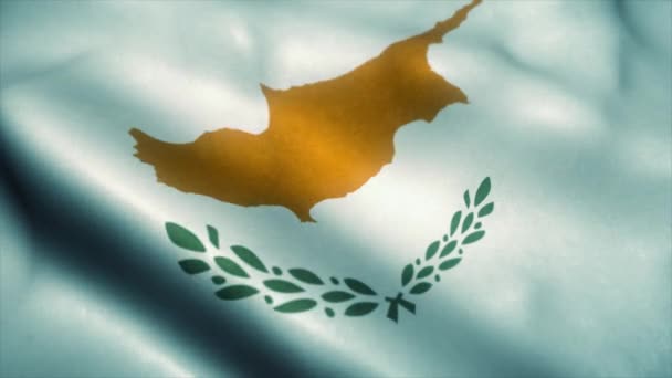 キプロスの旗が風になびく。キプロスの国旗。キプロスのシームレスなループアニメーションの兆候。4k — ストック動画