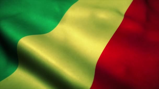 Die alte Flagge des Kongo weht im Wind. Nationalflagge des Kongo. Zeichen der Kongo nahtlosen Schleifenanimation. 4k — Stockvideo