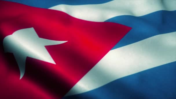 Cuba flag waving in the wind. National flag of Cuba. Sign of Cuba seamless loop animation. 4K — Stock Video