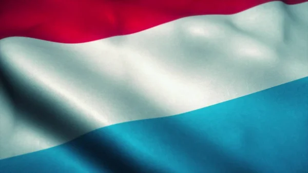 Люксембургский Флаг Размахивающий Ветром Государственный Флаг Люксембурга Рендеринг — стоковое фото