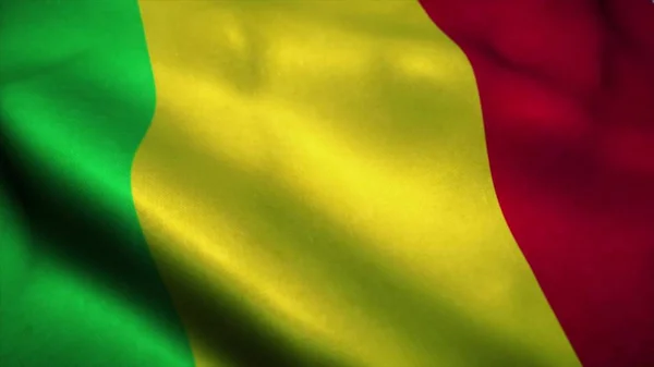 Bandeira Mali Acenando Vento Bandeira Nacional Mali Sinal Mali Renderização — Fotografia de Stock