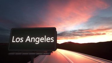 Los Angeles Havaalanı'na gelen uçak. Amerika Birleşik Devletleri kavramsal 4 k animasyon için seyahat