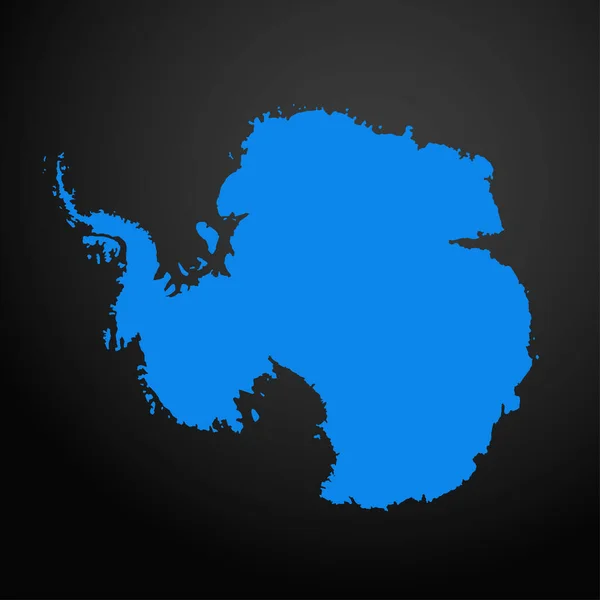 Ícone Mapa Antártida Isolado Fundo Preto Viagem Ícone Mundial — Vetor de Stock