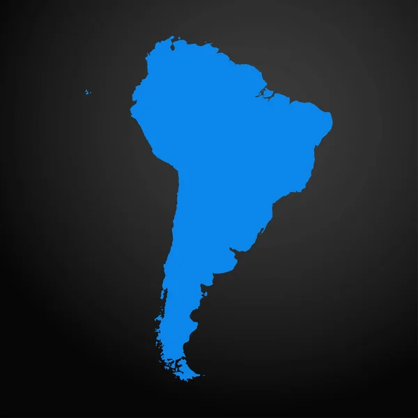 Icono Mapa Sudamérica Aislado Sobre Fondo Negro Viaje Icono Mundial — Vector de stock