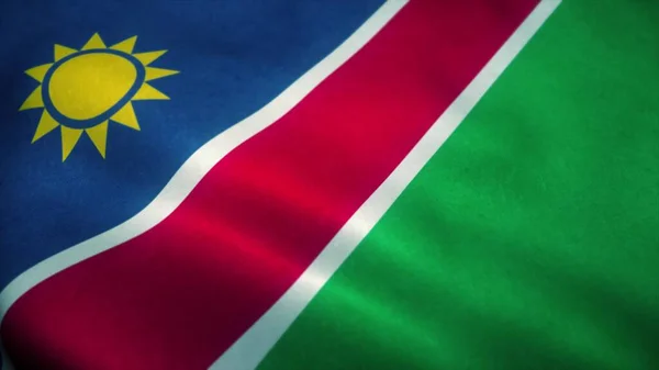 Bandiera Della Namibia Sventola Nel Vento Bandiera Nazionale Della Namibia — Foto Stock